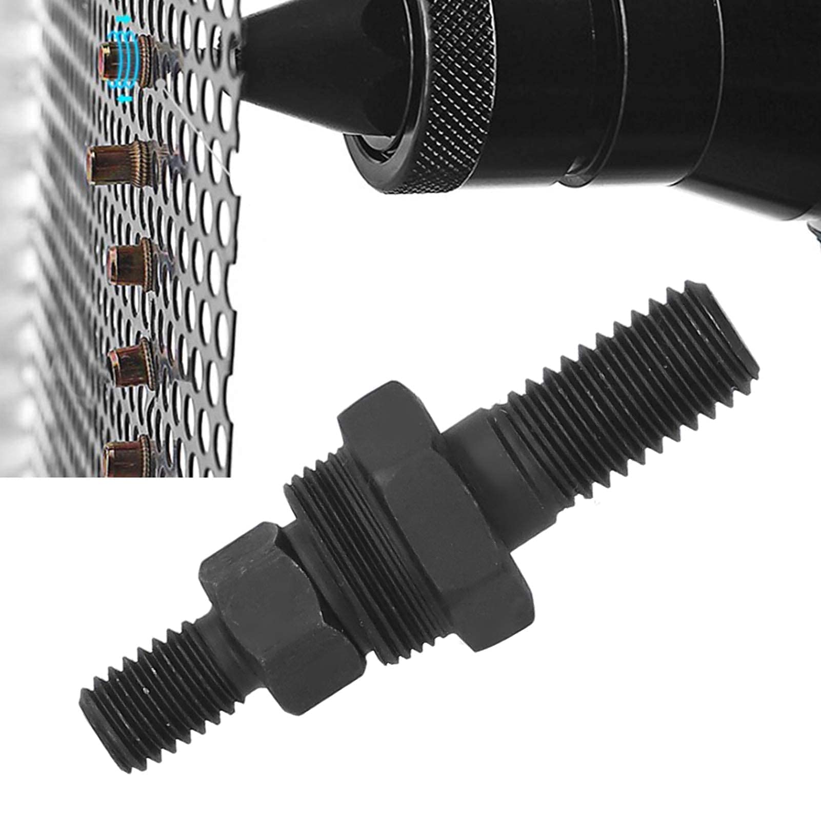 M10 Rivet Nut Gun Tip - 1 Piece Mandrel & Nose Piece Replacement for Manual Rivet Nut Tool | Durable Black Industrial Spare Part | Perfect for Metal Fabrication, Automotive Repair & DIY Projects