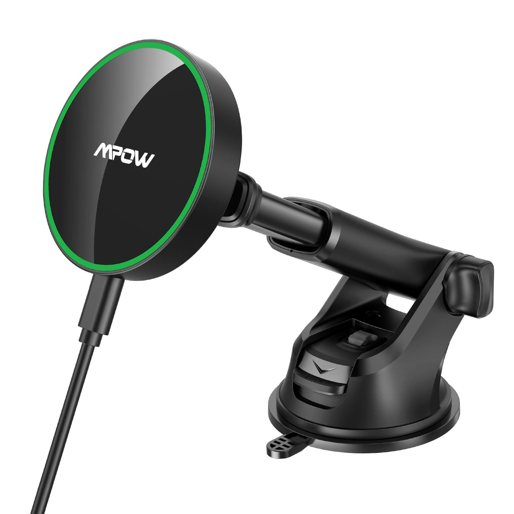 Mpow CA169A Magnetic Wireless Car Charger - Fast Charging for iPhone 12/13/14 Series, Samsung Galaxy S22/S23, Qi-Compatible Phone Mount with Strong Magnet - Perfect for Road Trips & Daily Commuting