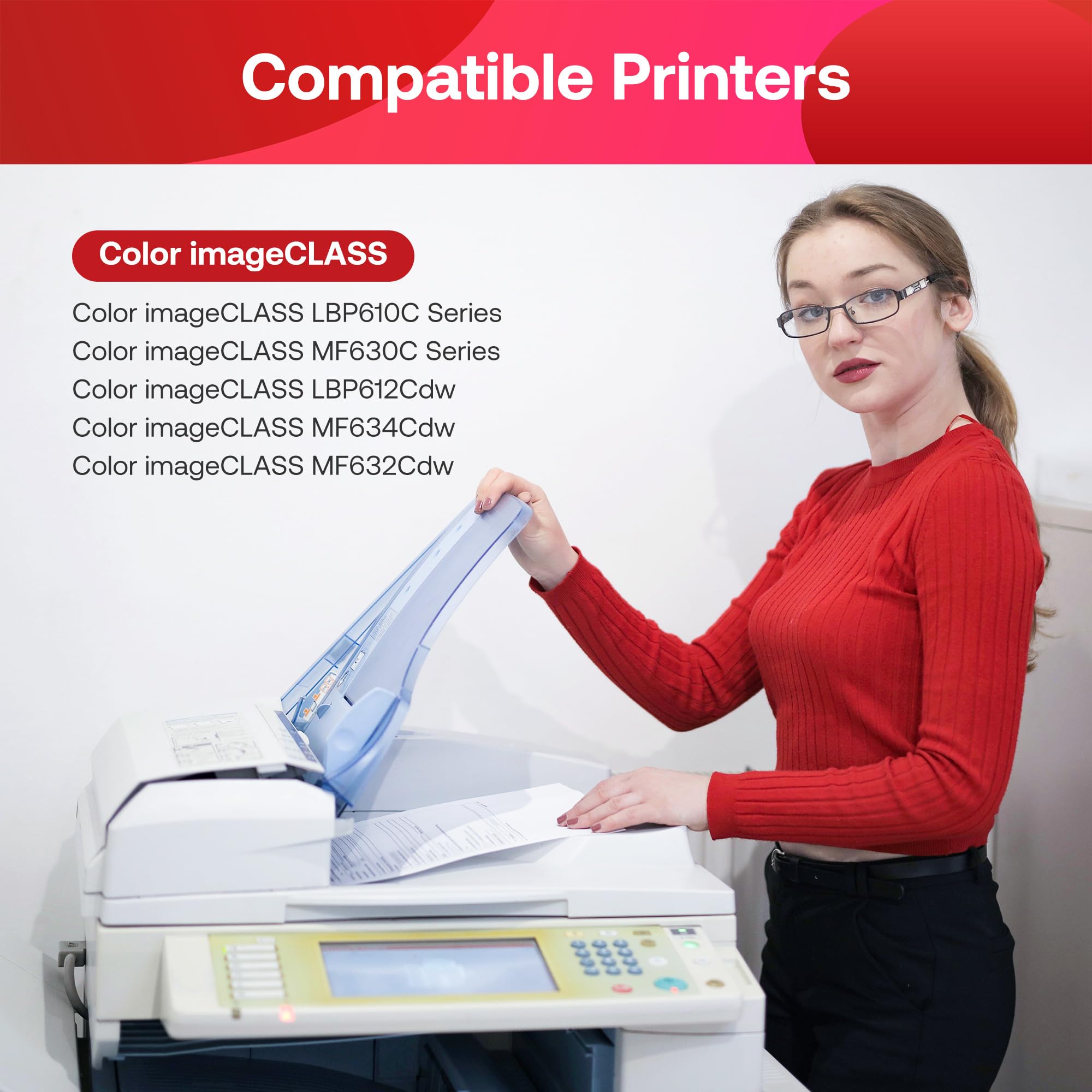Compatible 045/045H Toner Cartridge 4-Pack for Canon imageCLASS MF632Cdw MF634Cdw LBP612Cdw LBP612C Laser Printers - High-Yield Color Printing for Office & Home Use