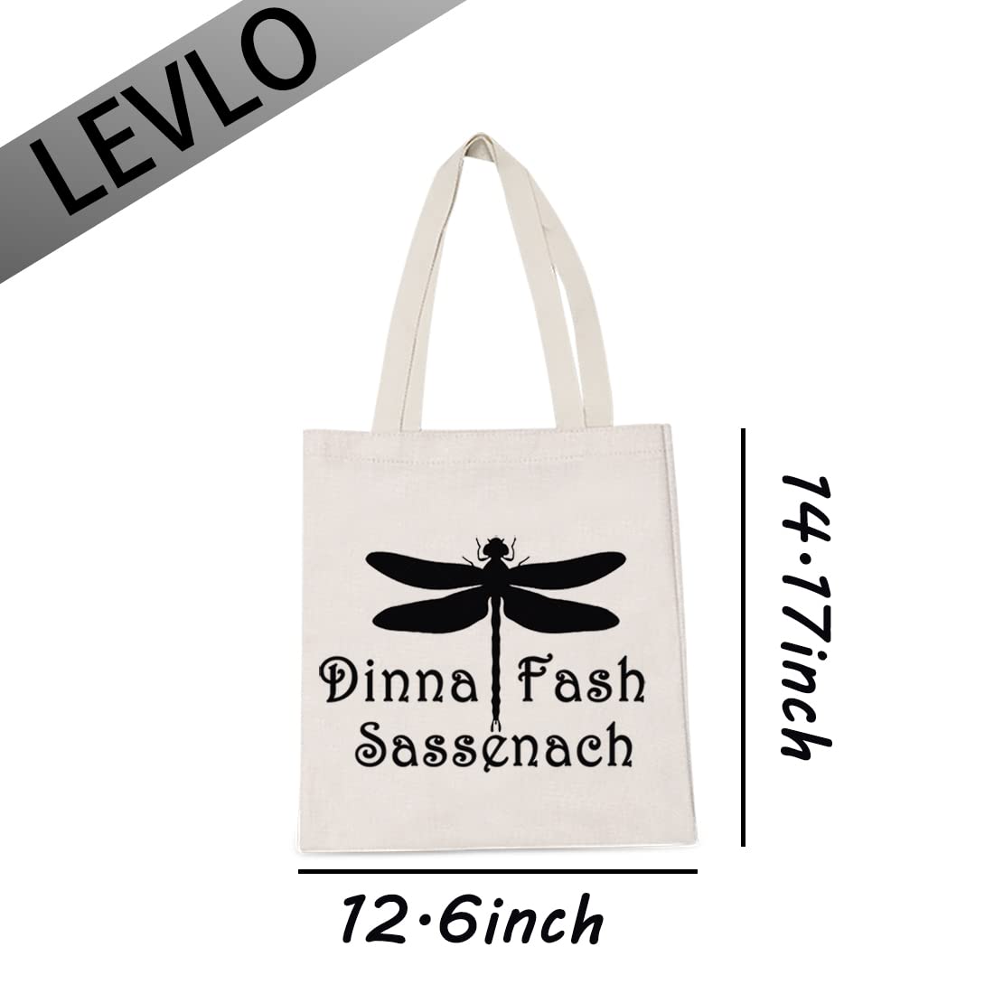 LEVLO Dragonfly Print Tote Bags - Reusable Shopping Bags for Women, Friends, Sisters & Mothers - Perfect for Grocery, Beach, Work & Travel