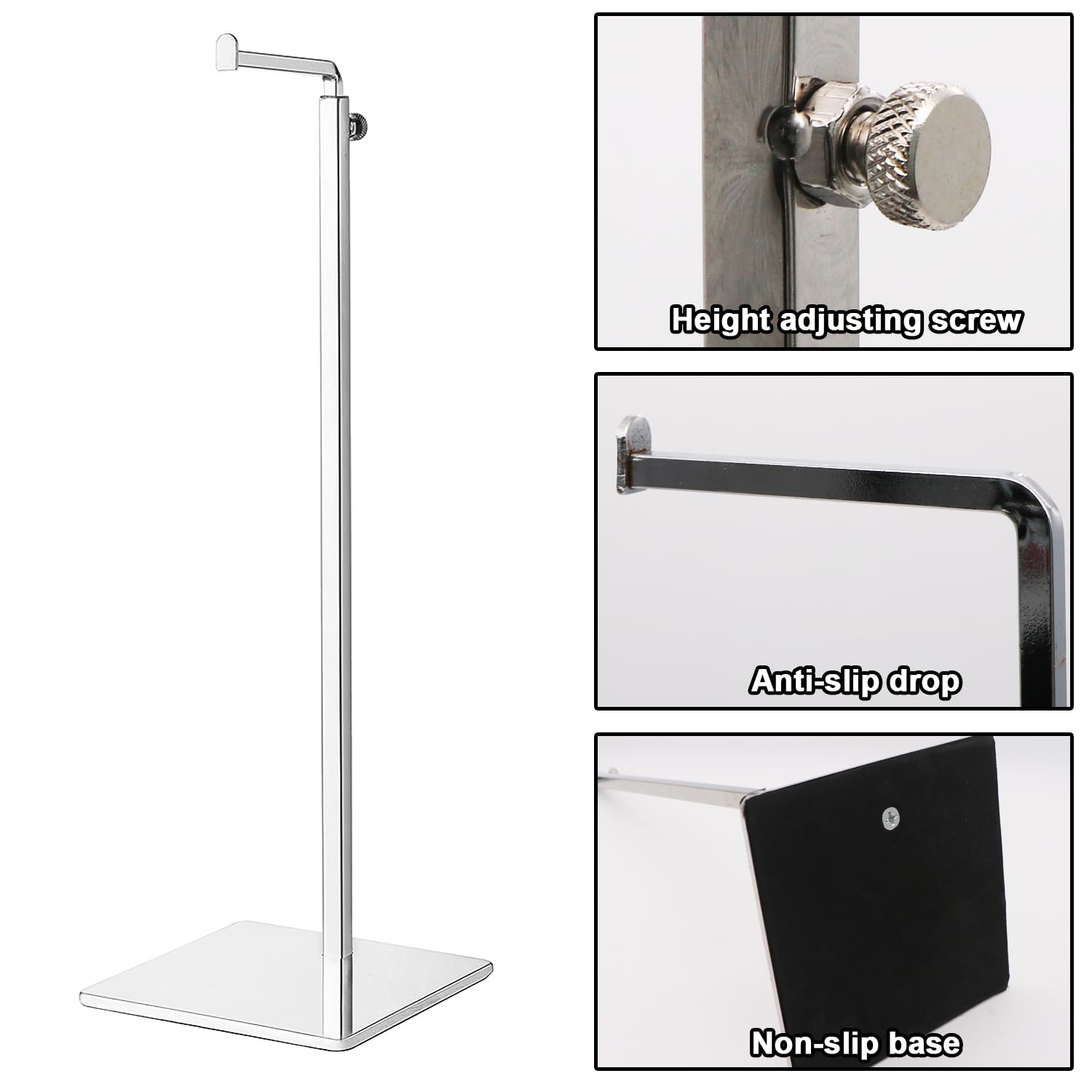 Adjustable Height Metal Handbag Display Stand - Purse Holder & Jewelry Organizer for Retail Stores, Boutiques & Home Closet Organization