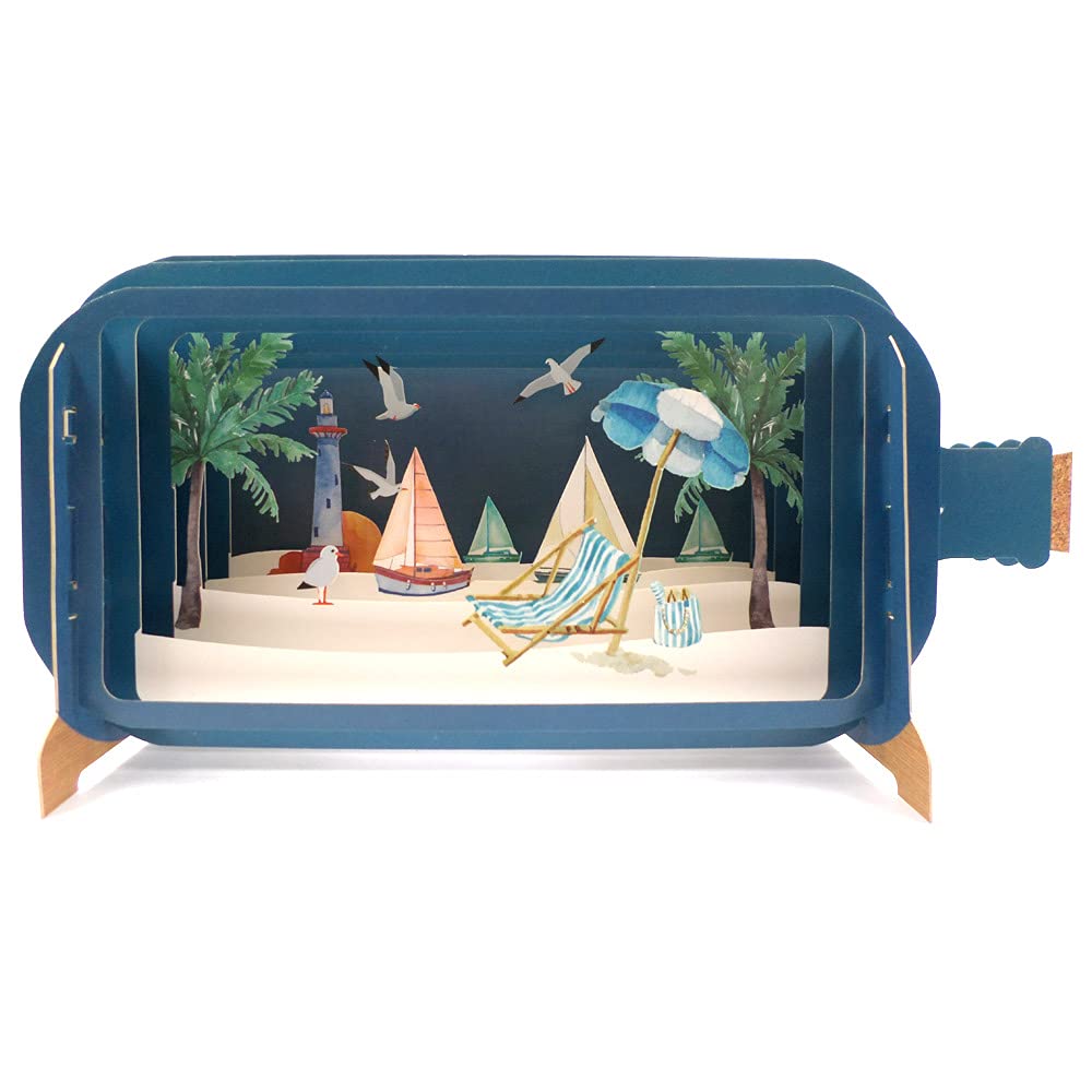 Personalized Message in a Bottle Greeting Cards - Beach Themed Stationery for Birthday, Anniversary & Thank You Notes - Perfect for Beach Weddings, Vacation Souvenirs & Coastal Home Decor