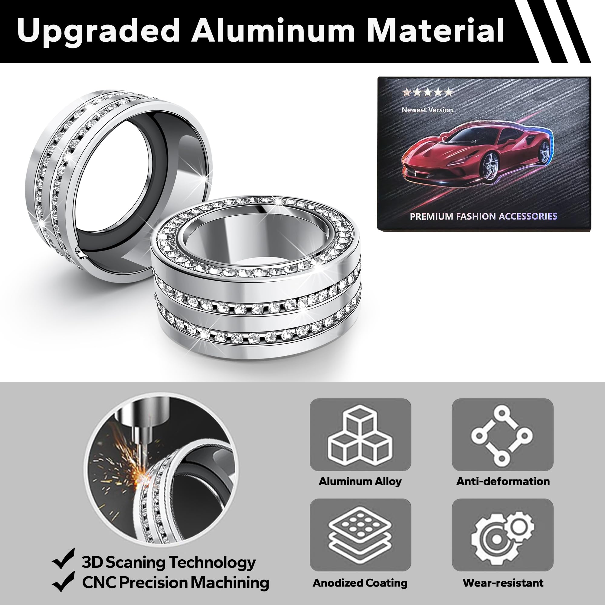 Premium Car Interior Accessories Kit for Honda Civic 2022-2025, CR-V 2023-2025 & Acura Integra 2023-2025 - 11pcs Bling Dashboard Trim Covers (Warning Light, AC Vent, Radio, Push Start Button) - Perfect for Customization & Car Interior Protection