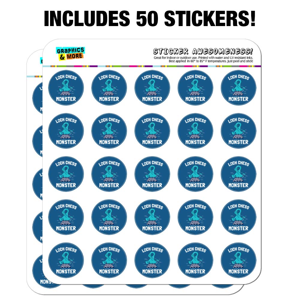 Funny Loch Ness Monster Chess Stickers - Humorous Planner & Calendar Decals for Scrapbooking, Crafting, Journaling - Perfect for DIY Projects, Bullet Journals, and Gift Decorations