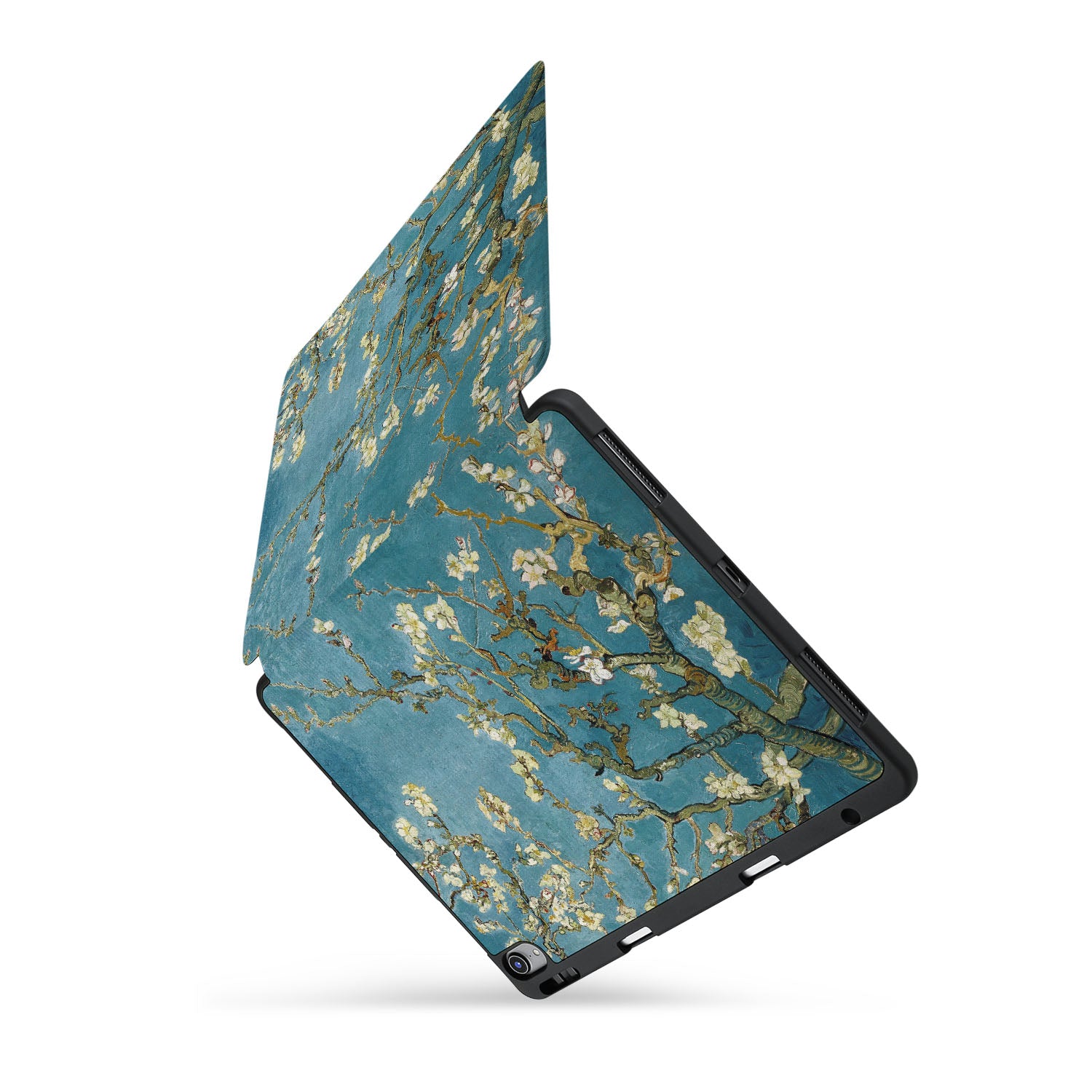 Premium iPad Trifold Case with Oil Painting Design - Slim Protective Cover for iPad Air/Pro (6th/5th/4th Gen) - Perfect for Work, Travel & Home Use