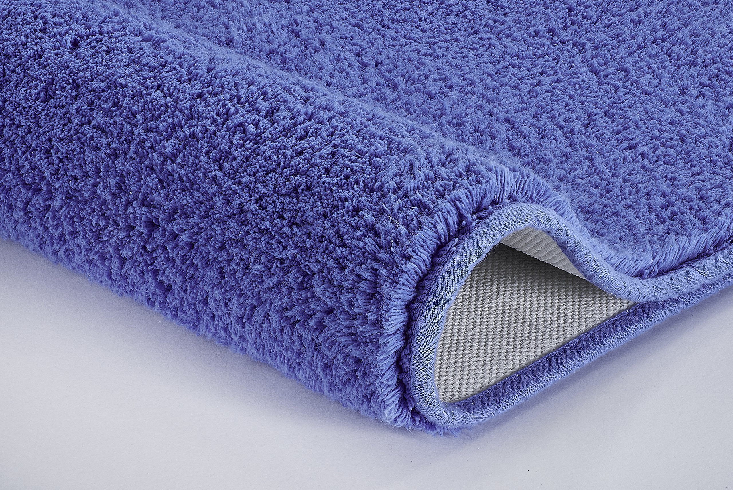 Eco-Friendly Non-Slip Cotton Bath Mat for Bathroom - 27.6x47.2 Inches, Soft & Absorbent, Machine Washable - Perfect for Bathroom, Shower, Spa & Home Decor (Blue)