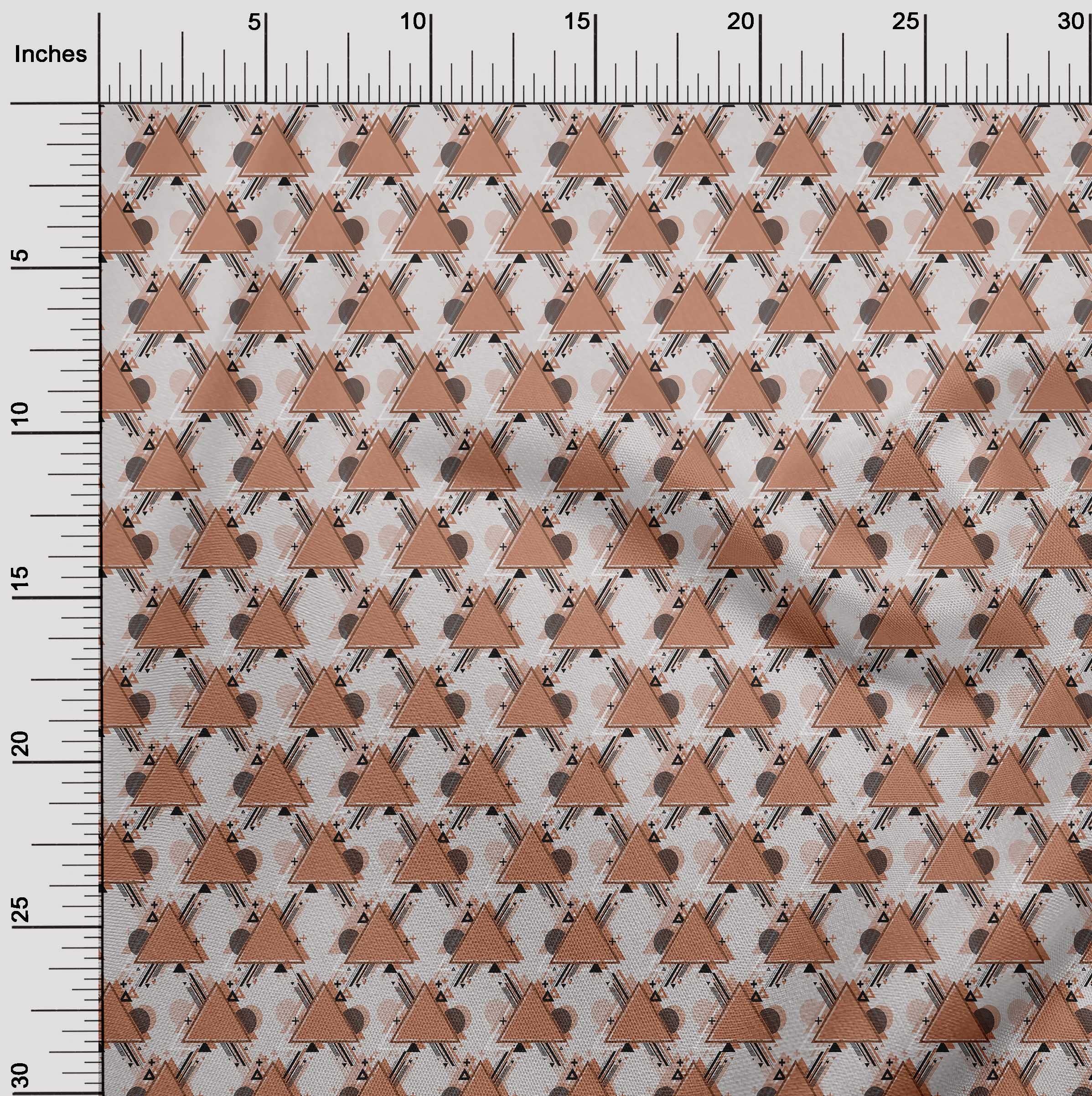 Premium Cotton Silk Blend Fabric - Tawny Brown Geometric Print - 42 Inch Wide for DIY Clothing, Quilting & Home Decor | Sewing Supplies by The Yard | Perfect for Dresses, Curtains & Craft Projects