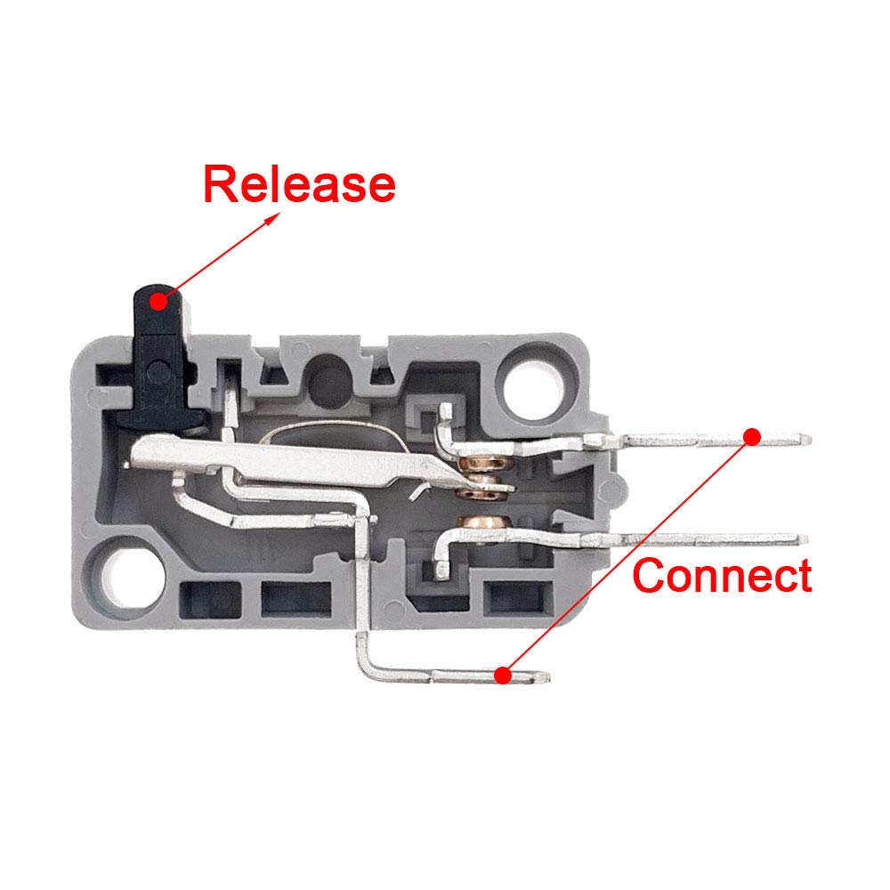 KW3A Microwave Oven Door Switch 16A 125/250V - Normally Open with 3-Prong Foot - Replacement Part for Microwave Repair - Perfect for GE, Samsung, LG, Whirlpool Models - Easy DIY Installation for Home Kitchen Appliances