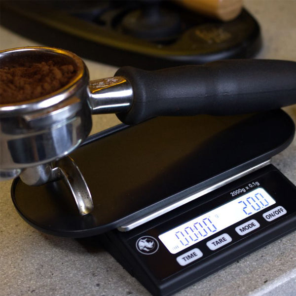 Rhino Coffee Gear Stealth Espresso Scale - High Precision Digital Coffee Scale for Espresso Brewing, Pour Over & Drip Coffee | Perfect for Home Baristas & Coffee Shops | Compact & Portable Design for Travel & Camping