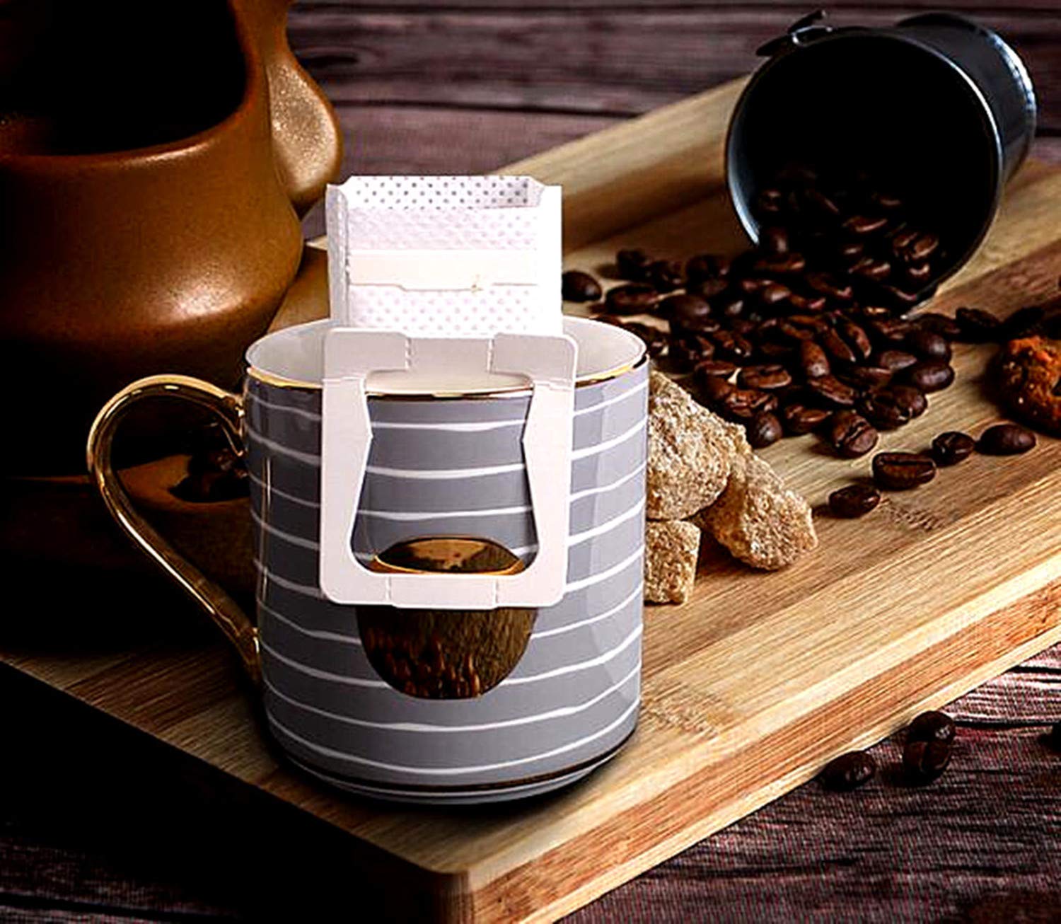 Disposable Coffee Filter Bags 100pcs - Hanging Ear Drip for Home & Travel