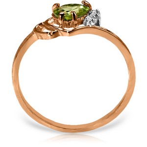 0.97 Carat 14K Solid Rose Gold Ring with Natural Diamond & Peridot - Elegant Birthstone Jewelry for Women, Perfect for Anniversary, Engagement, and Special Occasions