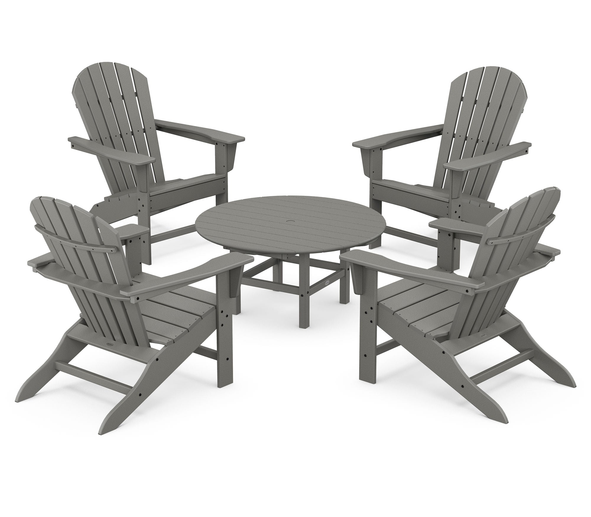 POLYWOOD South Beach 5-Piece Outdoor Conversation Set - Durable All-Weather Wicker Patio Furniture for Poolside, Garden & Backyard Relaxation