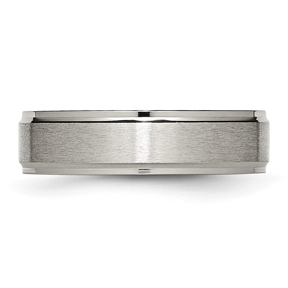 Premium Titanium Wedding Band Ring for Men - 6mm Brushed & Polished Finish with Ridged Edge Design - Durable & Comfortable for Everyday Wear - Perfect for Engagements, Anniversaries, and Special Occasions