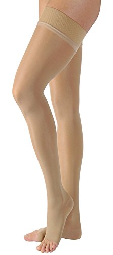 BSN Medical/Jobst 119777 Ultra Sheer Thigh High Compression Stockings 20-30 mmHg Open Toe Natural Medium Pair - Ideal for Travel, Varicose Veins & Post-Surgery Recovery