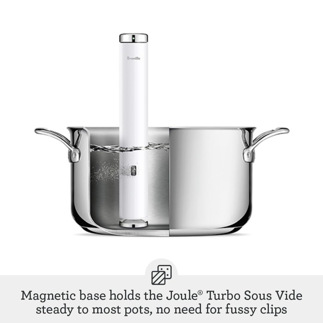 Breville BSV600PSS Joule Turbo Sous Vide Machine - Precision Cooker, Stainless Steel Design for Perfect Steaks, Chicken & Seafood - Ideal for Home Chefs & Sous Vide Beginners