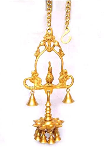 Sharvgun Antique Brass Bird Wall Hanging - 16 Inch Handcrafted Diya for Puja Room Decor, Hindu Temple Showpiece (5.29 lbs) - Perfect for Home Altar, Festival Decorations & Spiritual Gifting