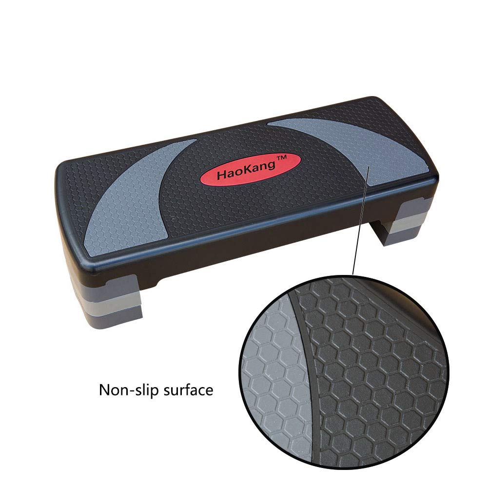 Adjustable Aerobic Stepper Platform - 3 Level Height Fitness Step for Home Workouts, Cardio Exercise & Sports Training - Perfect for Step Aerobics, HIIT & Strength Training at Home or Gym