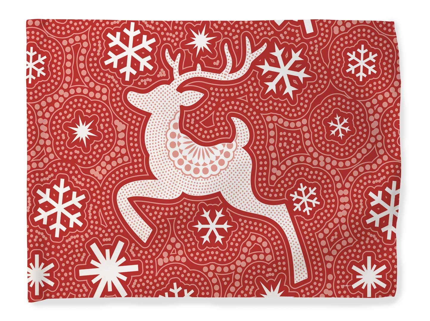 Winter Themed House Flag - Reindeer Holiday Decoration - Red Horizontal Outdoor Banner for Christmas & Seasonal Decor