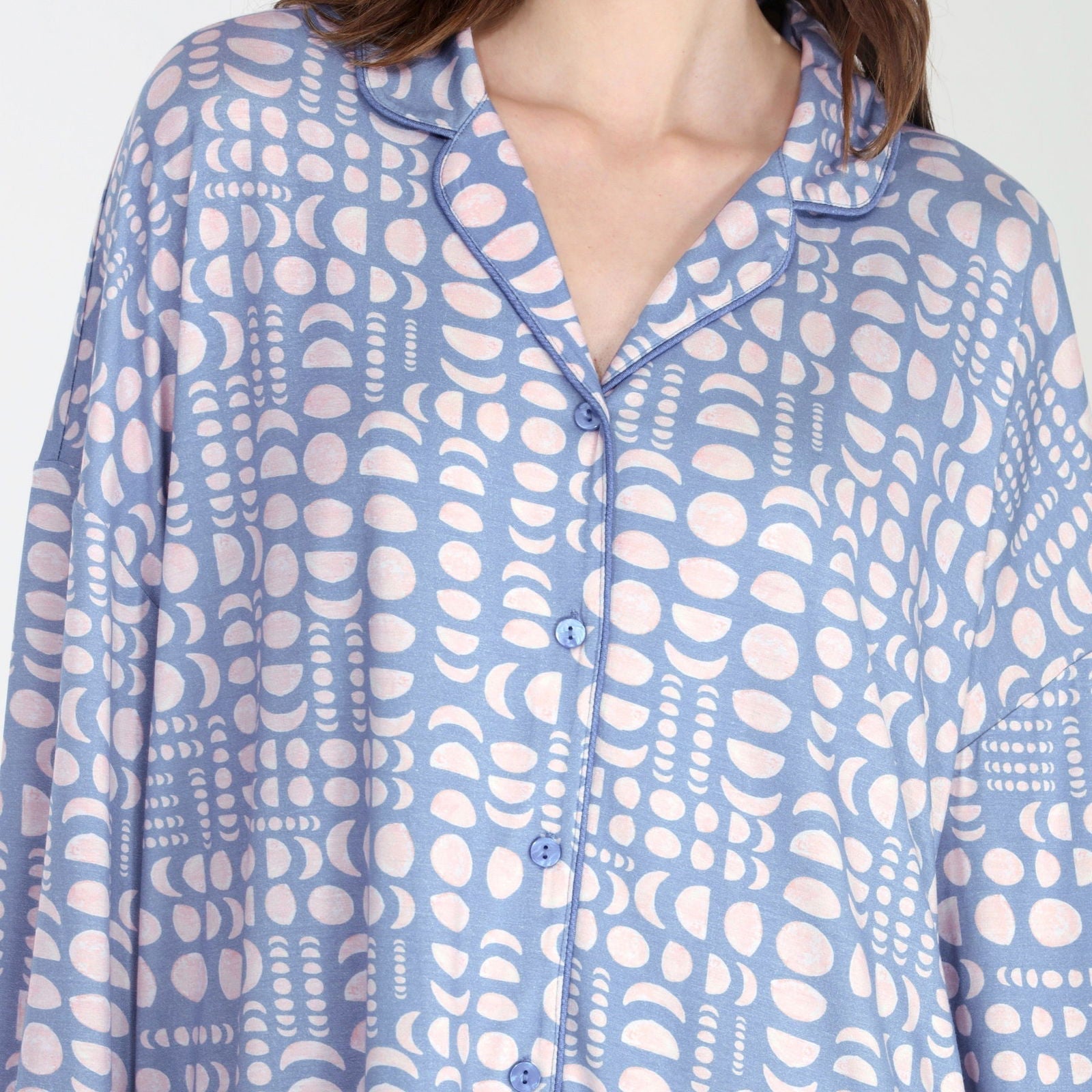 All American Sleepshirt In Stormy Moons - Cozy Cotton Nightshirt for Women | Perfect for Lounging, Sleepovers & Relaxing at Home