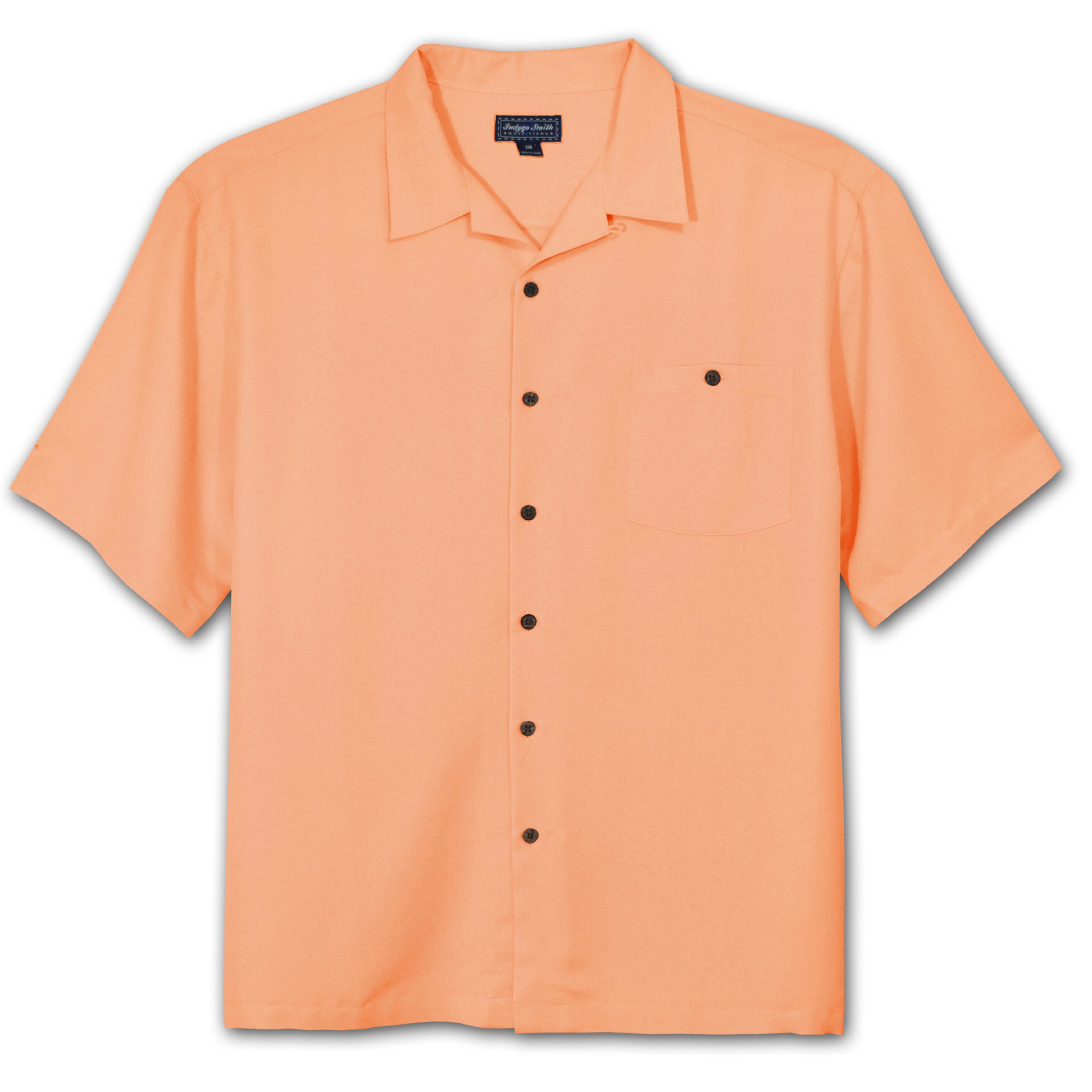 Indygo Smith Big and Tall Rayon Camp Shirt for Men - Peach 6X - Lightweight Breathable Summer Casual Shirt for Outdoor Activities, Travel, and Relaxation