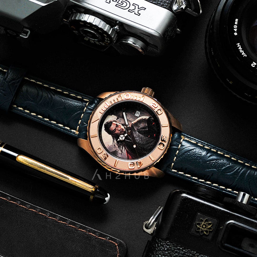 AG Collective Sima Yi Three Kingdoms Series Blue Leather Strap Men's Watch G8040 SAN ADV - Perfect for Business, Formal Events & Collector's Display