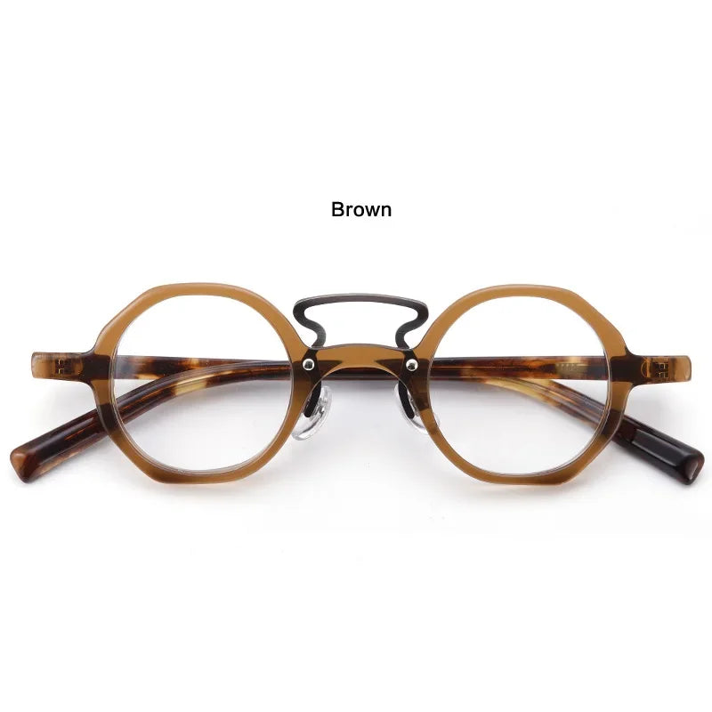 Aror Unisex Full Rim Oval Double Bridge Acetate Titanium Eyeglasses Frame 56499 - Lightweight & Durable Eyewear for Work, Reading, and Fashion Accessories