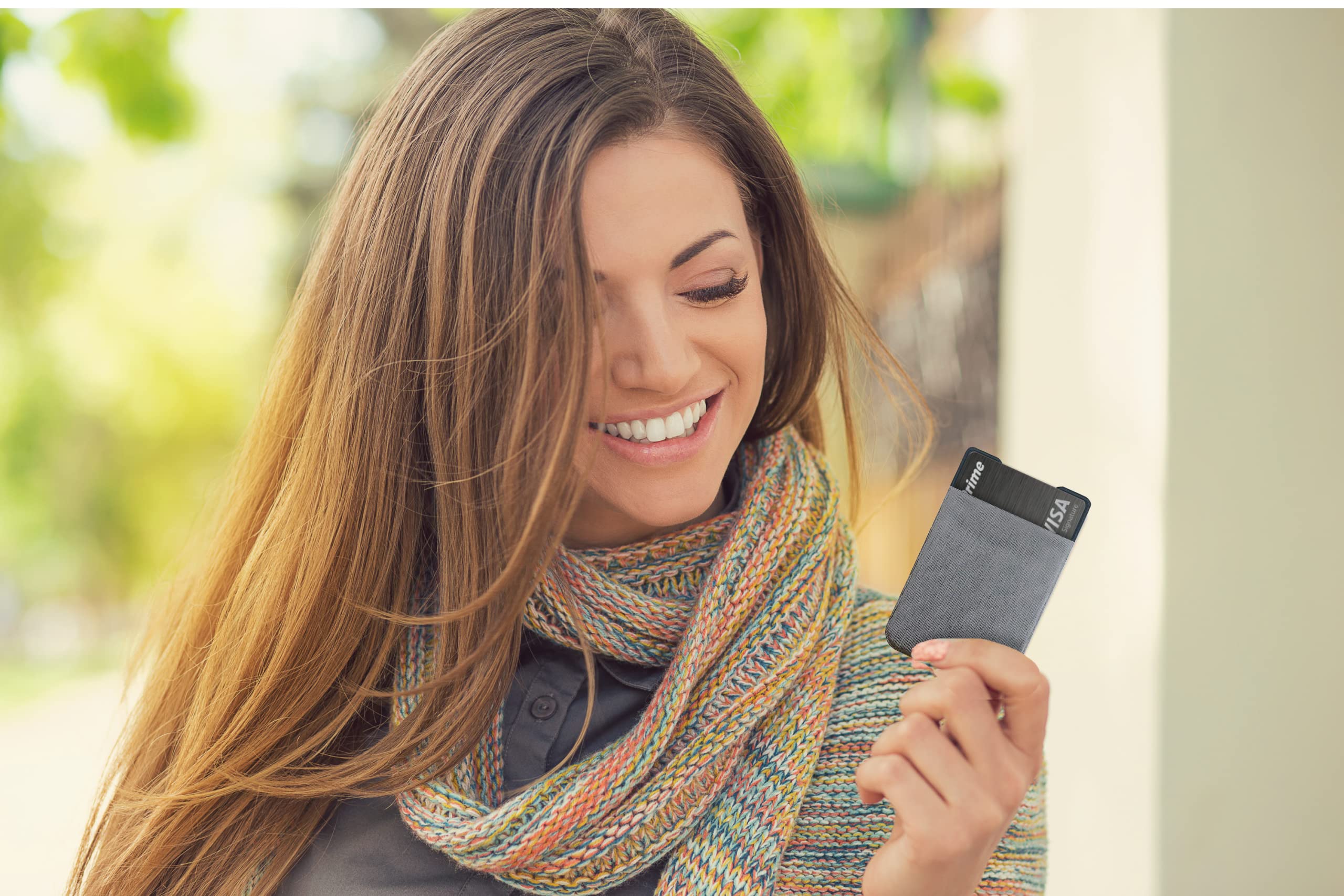 Elastic Minimal Card Holder - Slim Credit Card Wallet for Men & Women with 2 Card Slots, Ultra Thin Design, Perfect for Business Cards & Everyday Use (Gray)