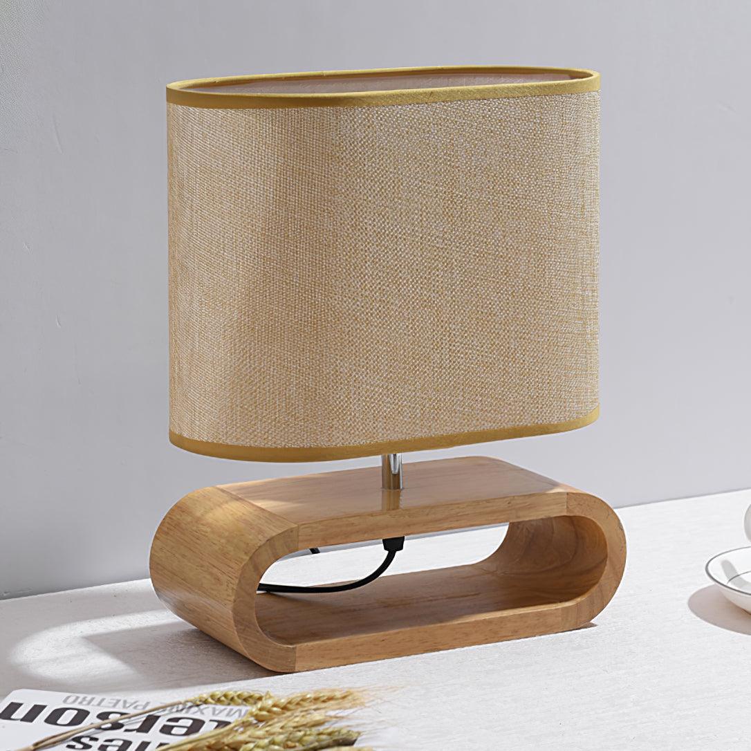 Stylish Modern Wooden Table Lamp - Warm White LED Light for Bedroom, Living Room & Office Decor - Handcrafted Natural Wood Accent Lighting for Home & Workspace