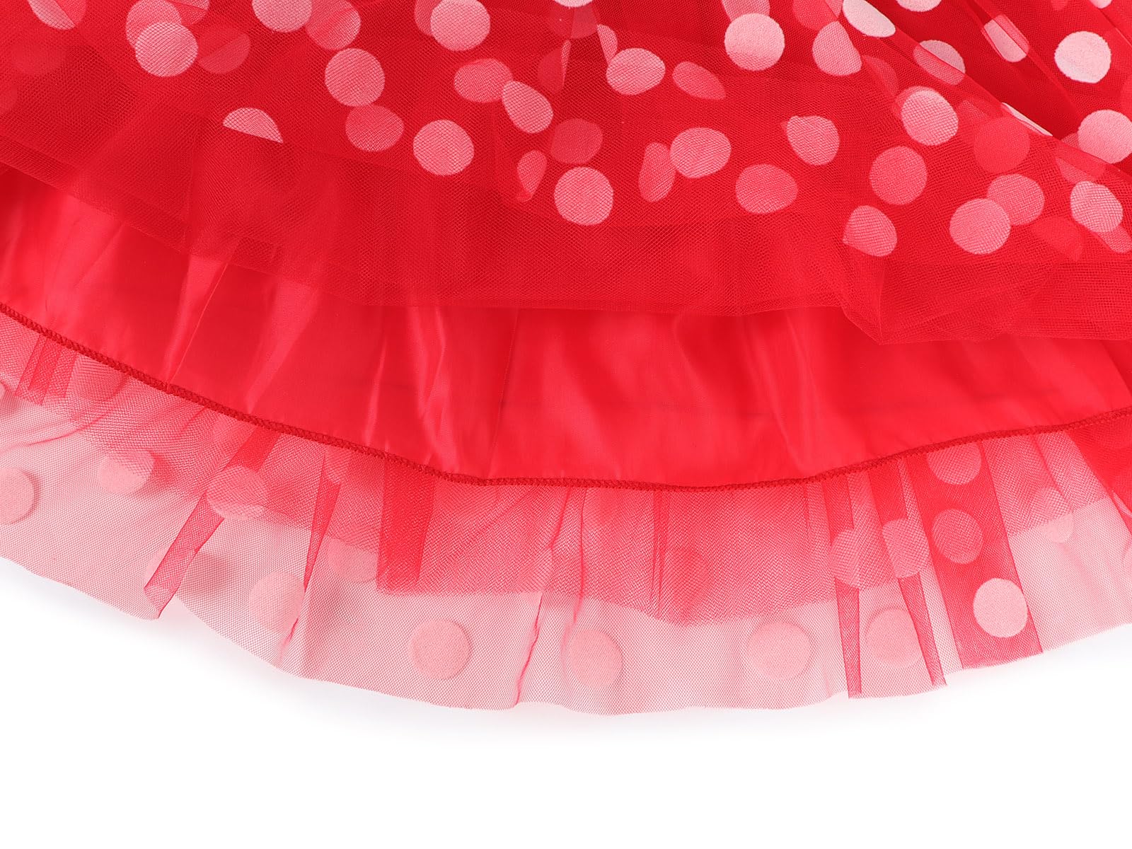 WonderBabe Toddler Girl Polka Dot Princess Dress Costume with Ears Headband - Christmas Birthday Party Outfit for Kids, Halloween Dress Up, Photo Shoot & Special Occasions