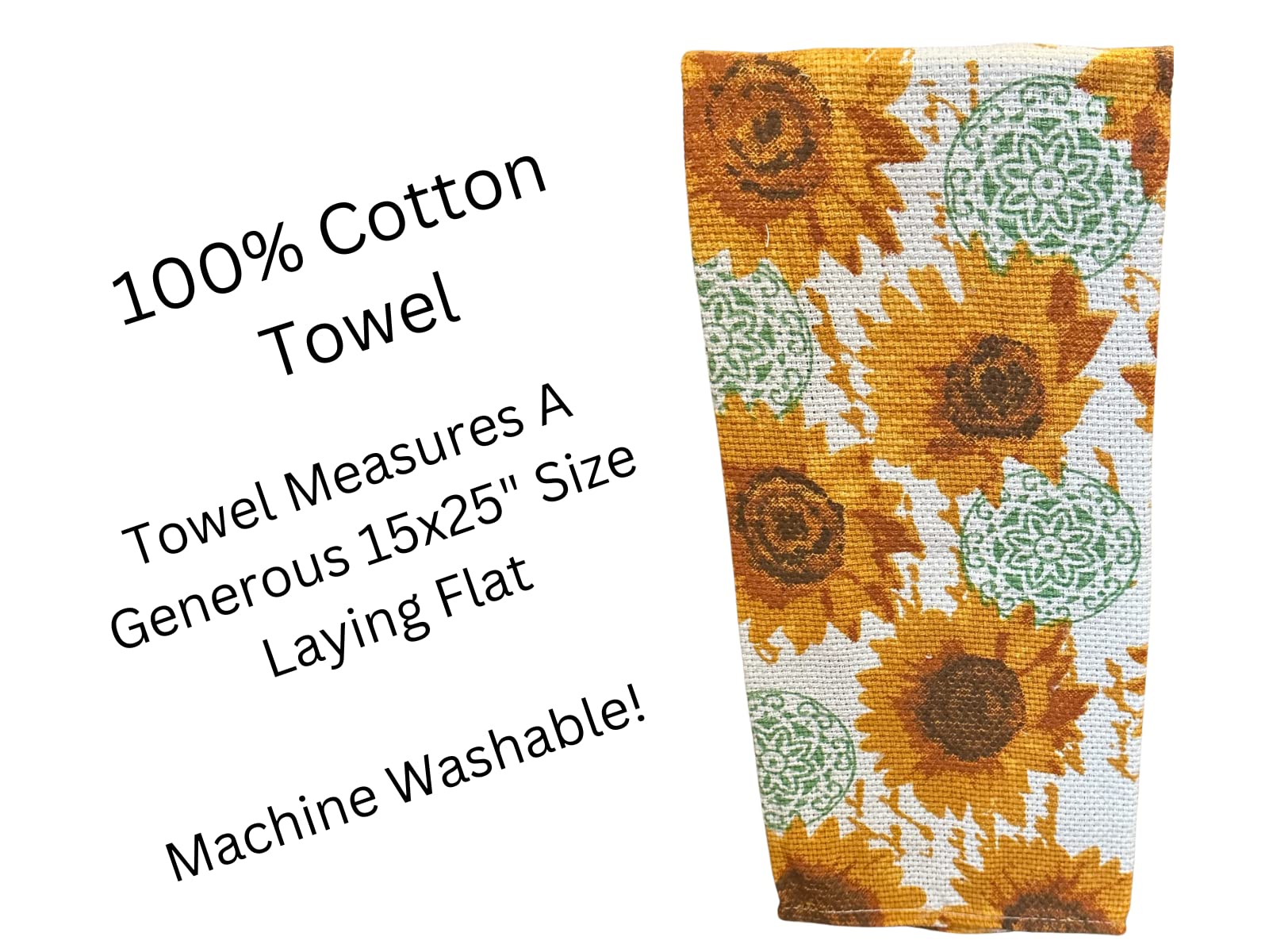 Sunflower Kitchen Decor Set - 4-Piece Sunflower Placemats, Kitchen Towels, Oven Mitt & Pot Holder - Farmhouse Home Decor for Dining Room & Kitchen - Perfect Housewarming Gift in Organza Bag