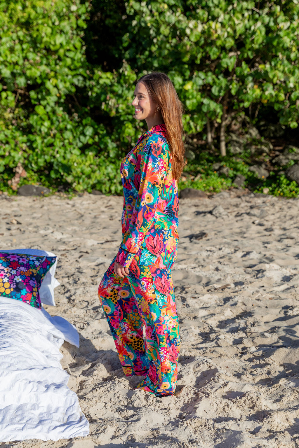 Kasey Rainbow Sundown LS Shirt & Pant Sleepwear Set - Cozy Matching Pajamas for Women | Perfect for Lounging, Sleepovers & Relaxing at Home