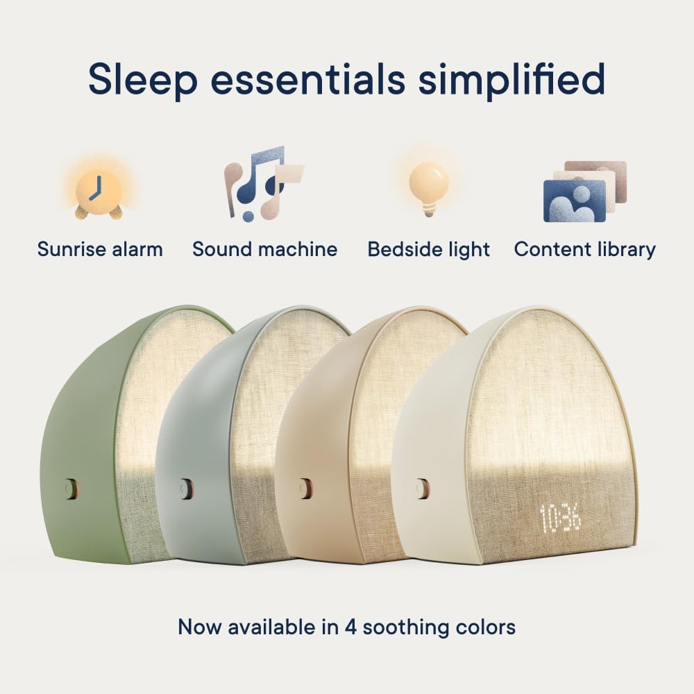 Hatch Restore 2 Smart Sunrise Alarm Clock & White Noise Machine with Customizable Sleep Routines, Dimmable Night Light for Adults - Perfect for Bedroom, Nursery, Meditation & Relaxation (Sage Green)