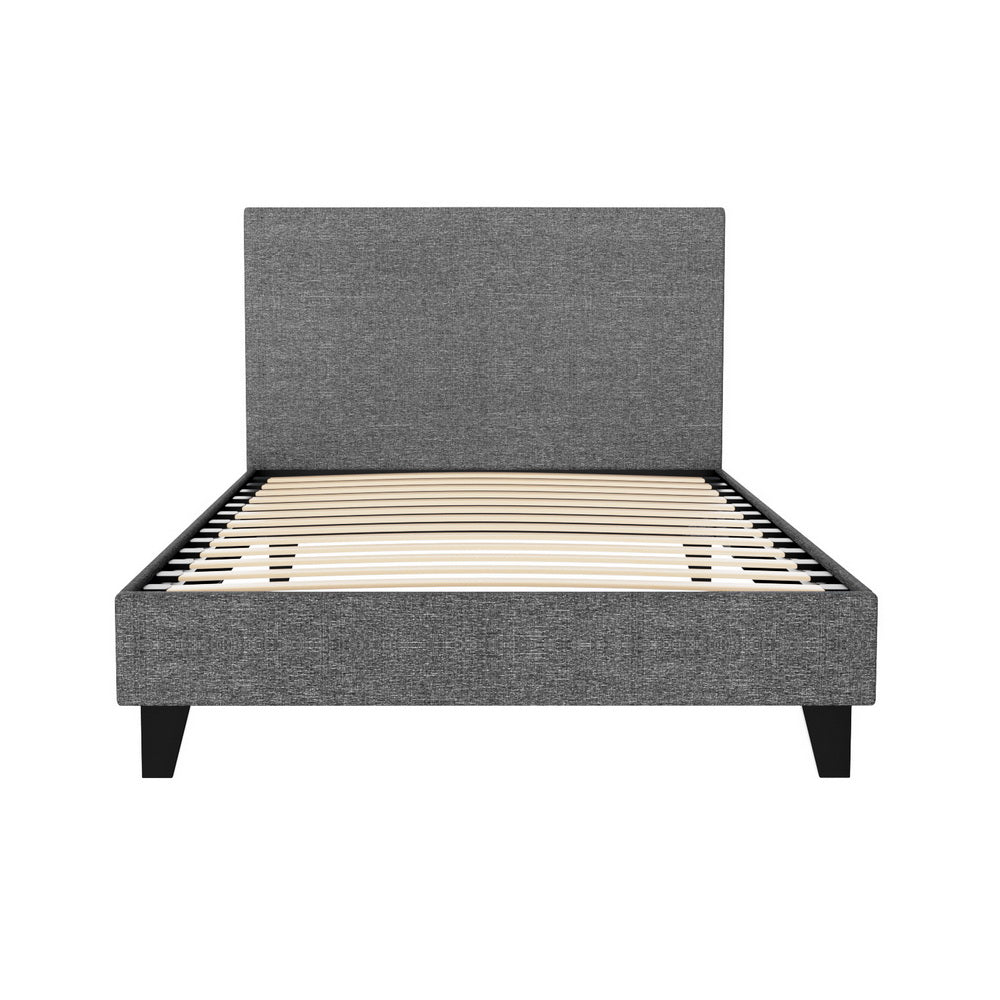 Coogee King Single Bed Frame Grey - Sturdy Wooden Platform Bed for Small Spaces, Kids & Guest Rooms | Easy Assembly & Modern Design