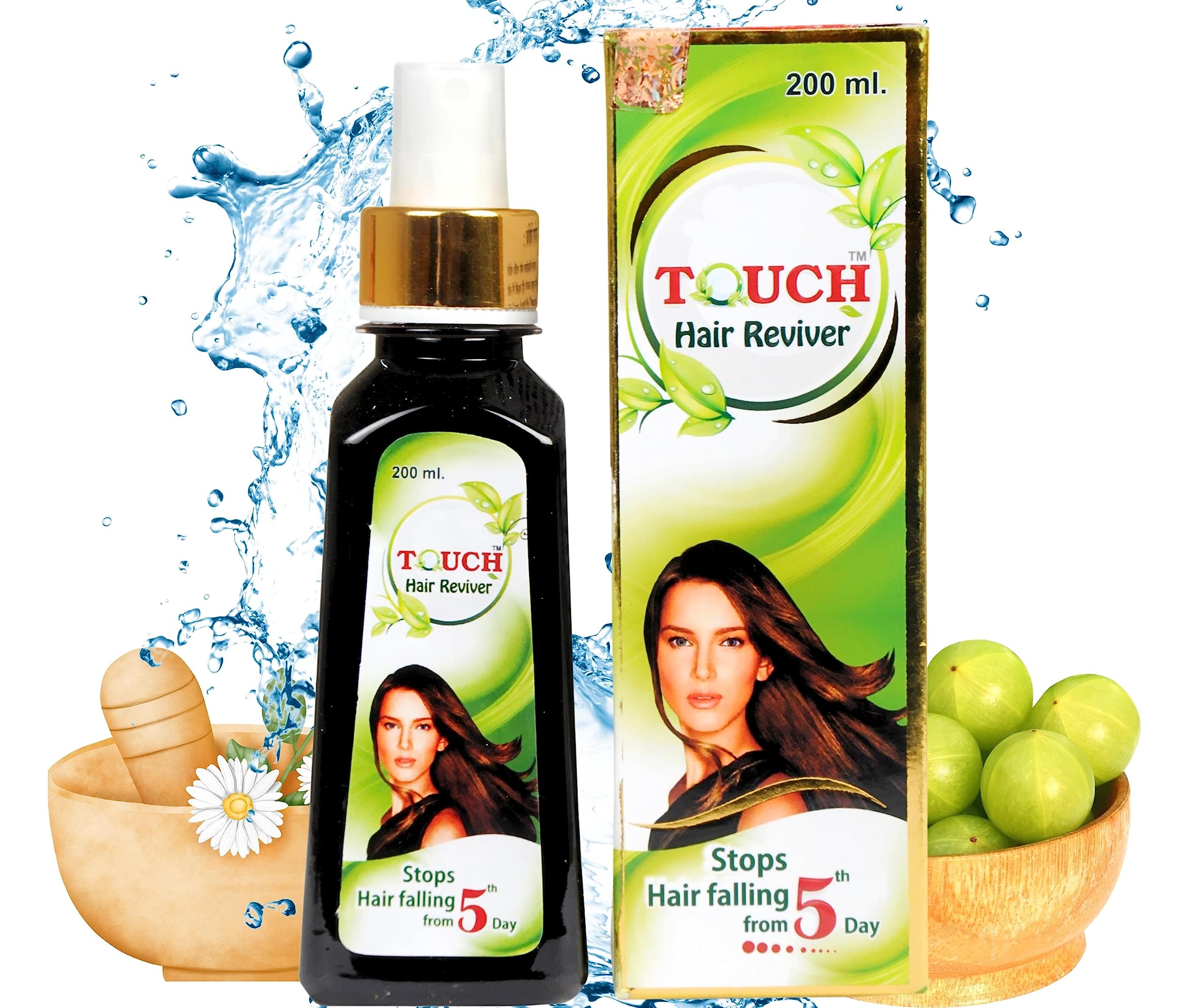 TOUCH HAIR REVIVER - Scalp Treatment for Dry Scalp & Hair Breakage, 200ml Hair Care Solution for All Hair Types | Hydrating & Strengthening for Daily Use at Home or Salon