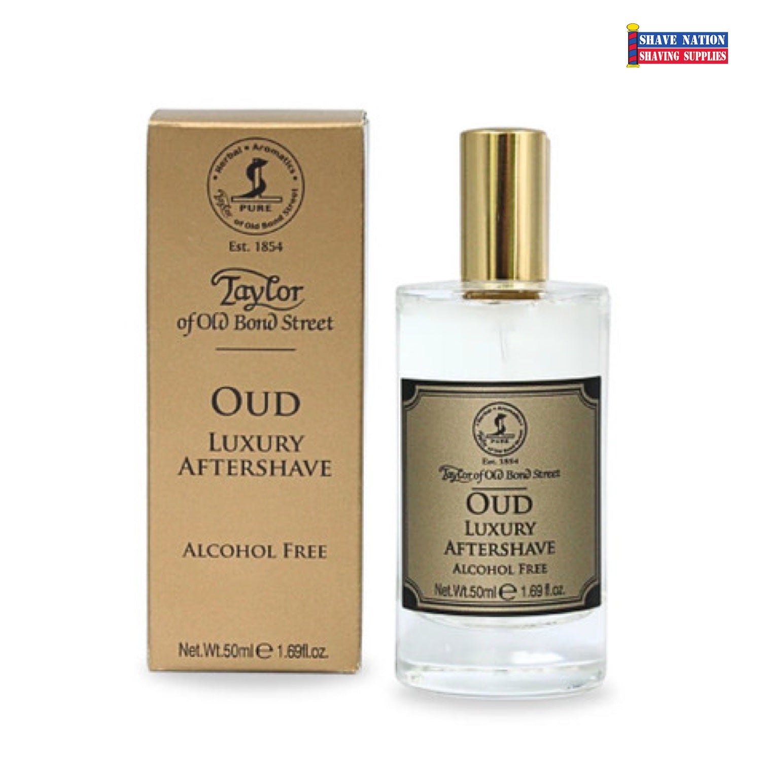 Taylor of Old Bond Street OUD Luxury Aftershave Balm for Men - Premium Moisturizing Post-Shave Care with Sandalwood & Amber Scent - Perfect for Grooming, Special Occasions & Daily Skincare Routine