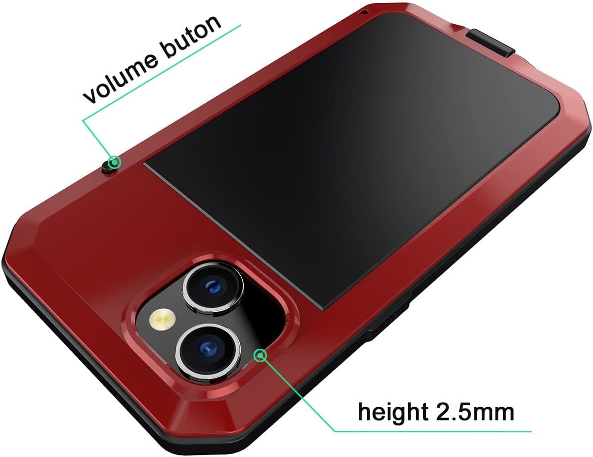 Marrkey 360 Full Body Protective Case for iPhone 14 (6.1 Inch) - Shockproof & Scratch-Resistant Cover - Red | Perfect for Outdoor Activities, Travel & Daily Protection