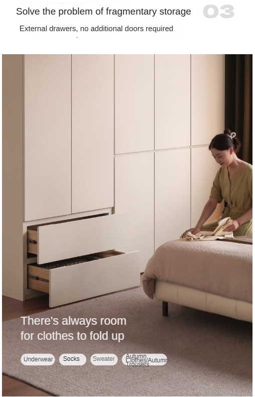 Pine Solid Wood Sectional Large Wardrobe - Cream Style Modern Closet for Bedroom & Living Room Storage Organization