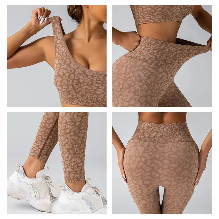 **Women's Yoga Set - Seamless Leggings & Sports Bra - Gym Workout Running Fitness Clothes - Perfect for Yoga, Pilates, and Active Lifestyle**