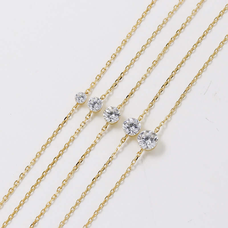 14K Gold Solitaire Moissanite Pendant Necklace for Women | Elegant Dainty Jewelry Gift for Anniversary, Birthday & Valentine's Day | Perfect for Everyday Wear & Special Occasions
