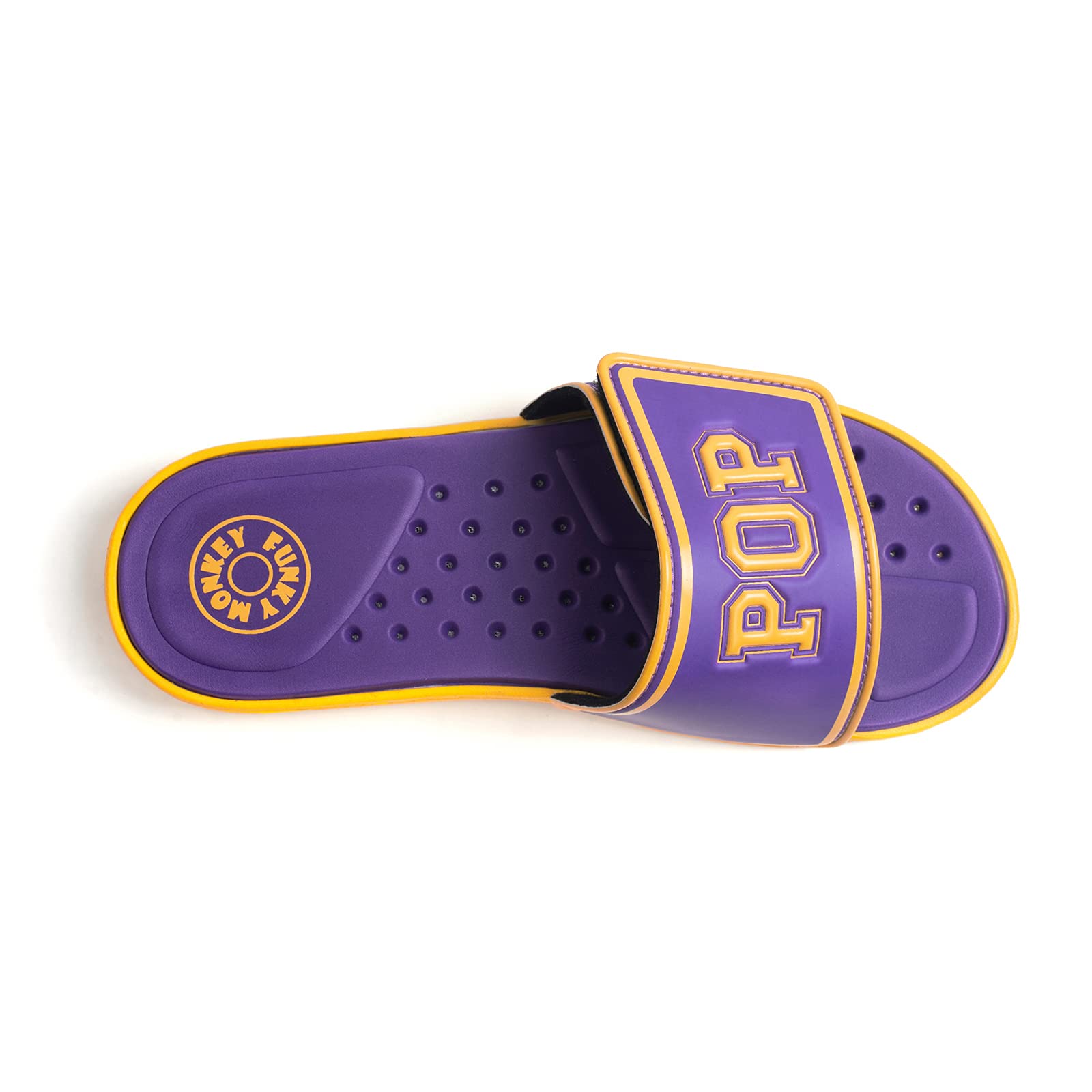 **FUNKYMONKEY Men's Slide Sandals - Adjustable Upper, Quick-Dry Comfort Footbed - Perfect for Beach, Pool, Shower & Casual Wear**