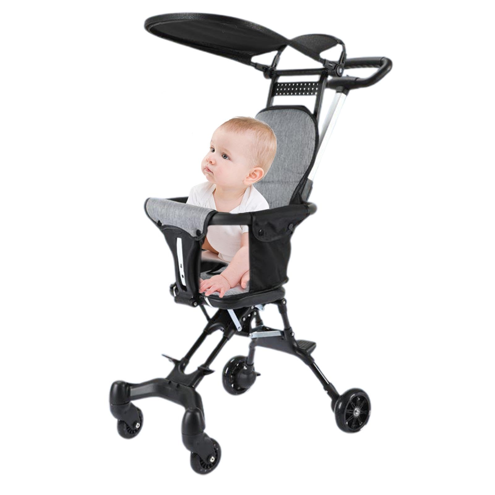 Lightweight Foldable Toddler Stroller for Travel - Compact Airplane & Car Trunk Storage with Detachable Canopy | Perfect for Strolling, Shopping & Family Vacations