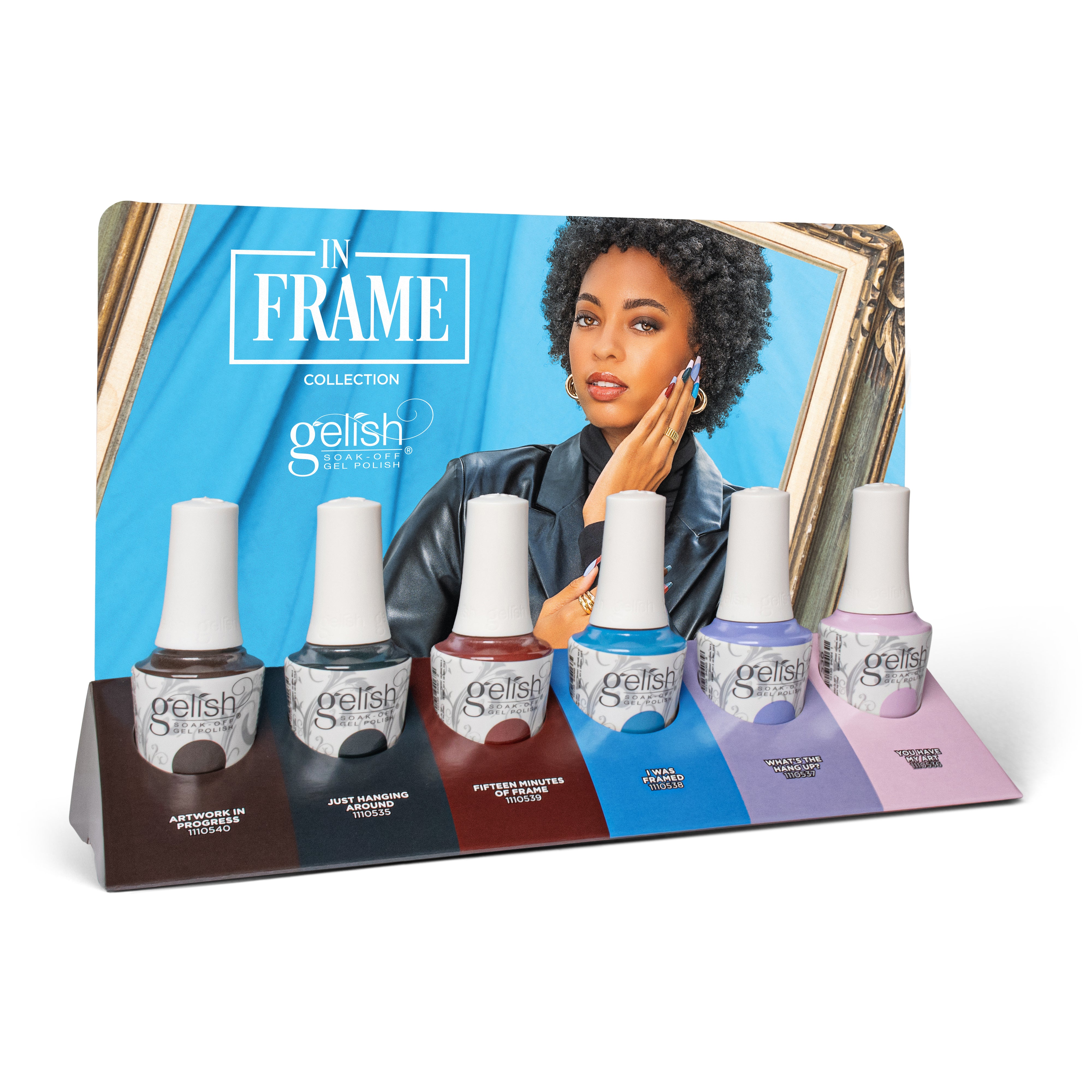 Gelish Gel Polish In Frame Collection Display - 6 Piece Set for Professional Nail Salons & DIY Manicures at Home