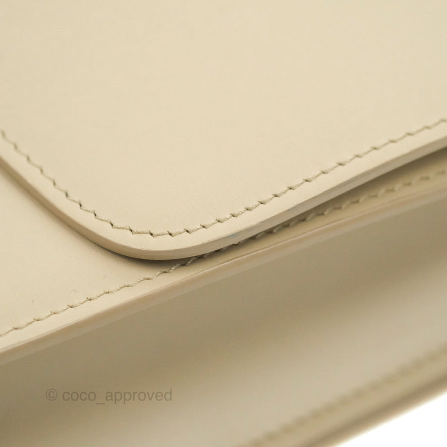 Celine Medium Classic Box Flap Bag in Ivory Calfskin Leather - Elegant Shoulder Bag for Women, Perfect for Work, Date & Special Occasions