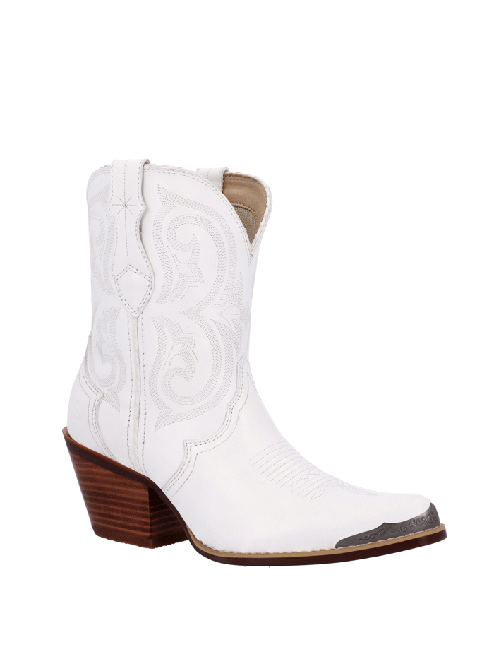 Durango DRD0465 Women's Crush Ankle Western Boots - White Cowgirl Boots for Country Dancing, Rodeo & Western Fashion