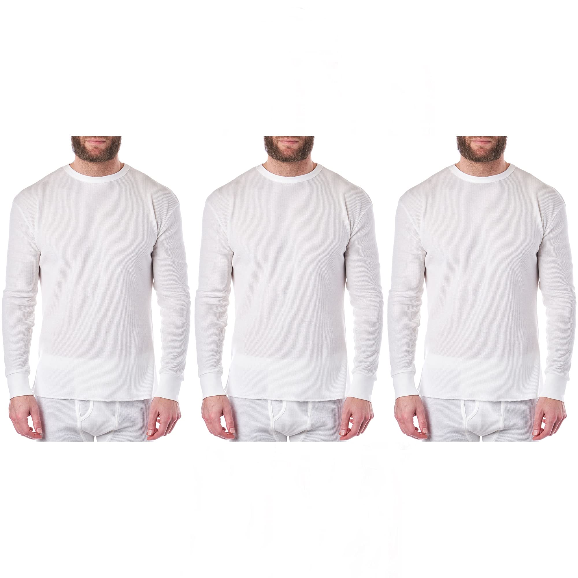 Alpine Swiss Men's Thermal Long Sleeve Henley Shirt - Waffle Knit Crew Neck Base Layer for Cold Weather, Hiking & Outdoor Activities
