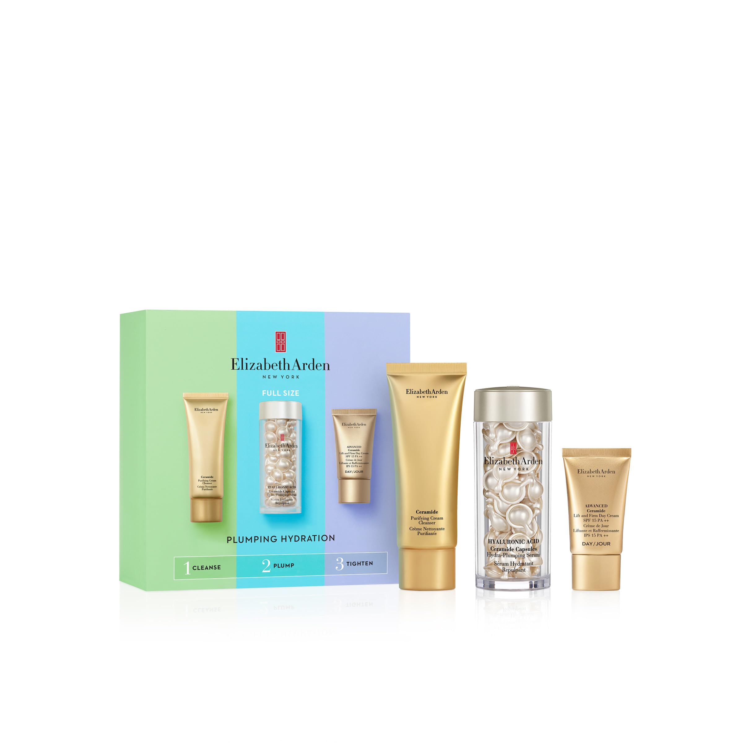 Elizabeth Arden Ceramide Serum 3-Piece Gift Set - Anti-Aging Face Serum with Hyaluronic Acid & Vitamin E - Perfect for Dry Skin Care & Daily Moisturizing Routine