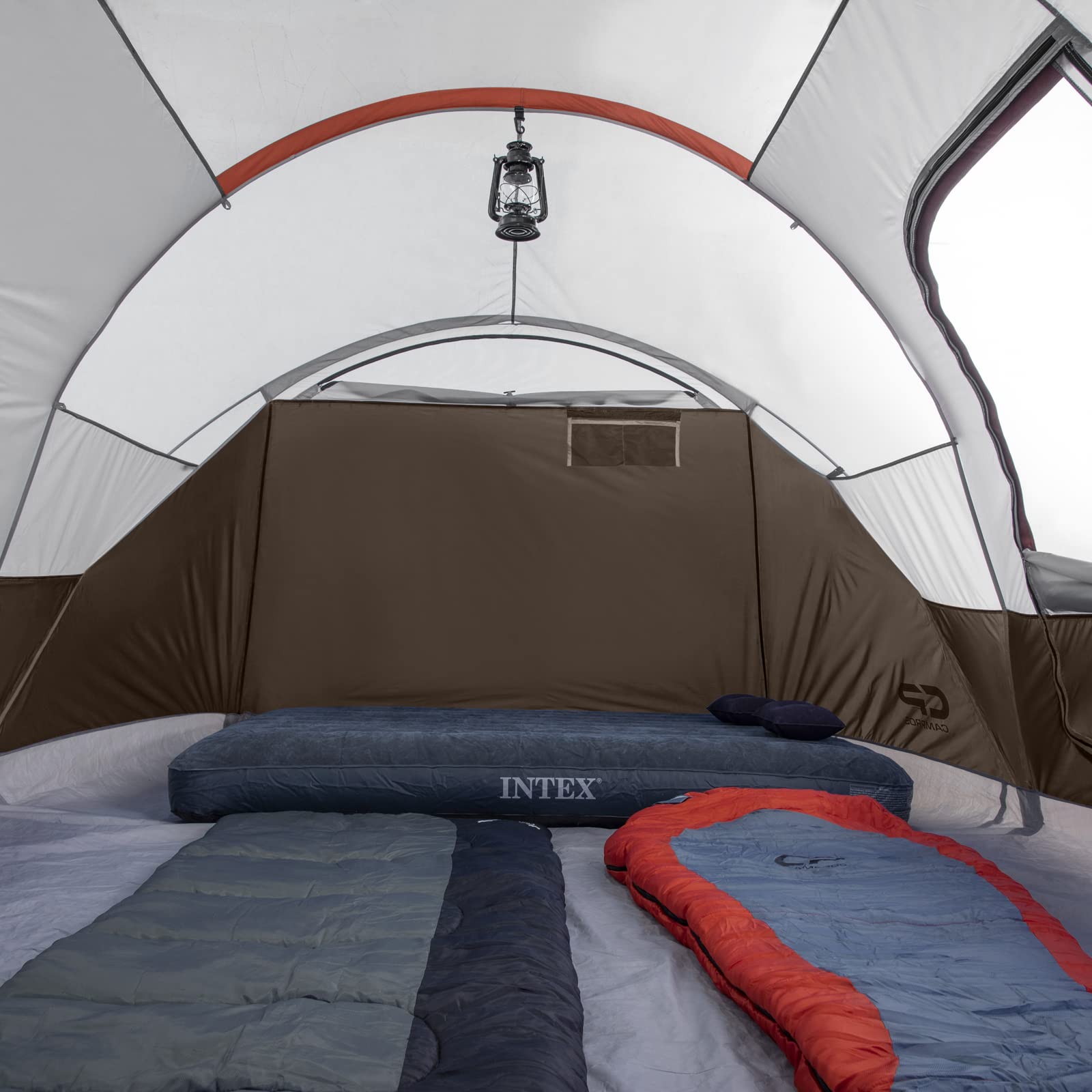 9 Person Camping Tent - CAMPROS CP 2 Room Waterproof Family Tent with Rainfly, 4 Large Mesh Windows & Carry Bag for Outdoor Adventures, Hiking, and Backpacking