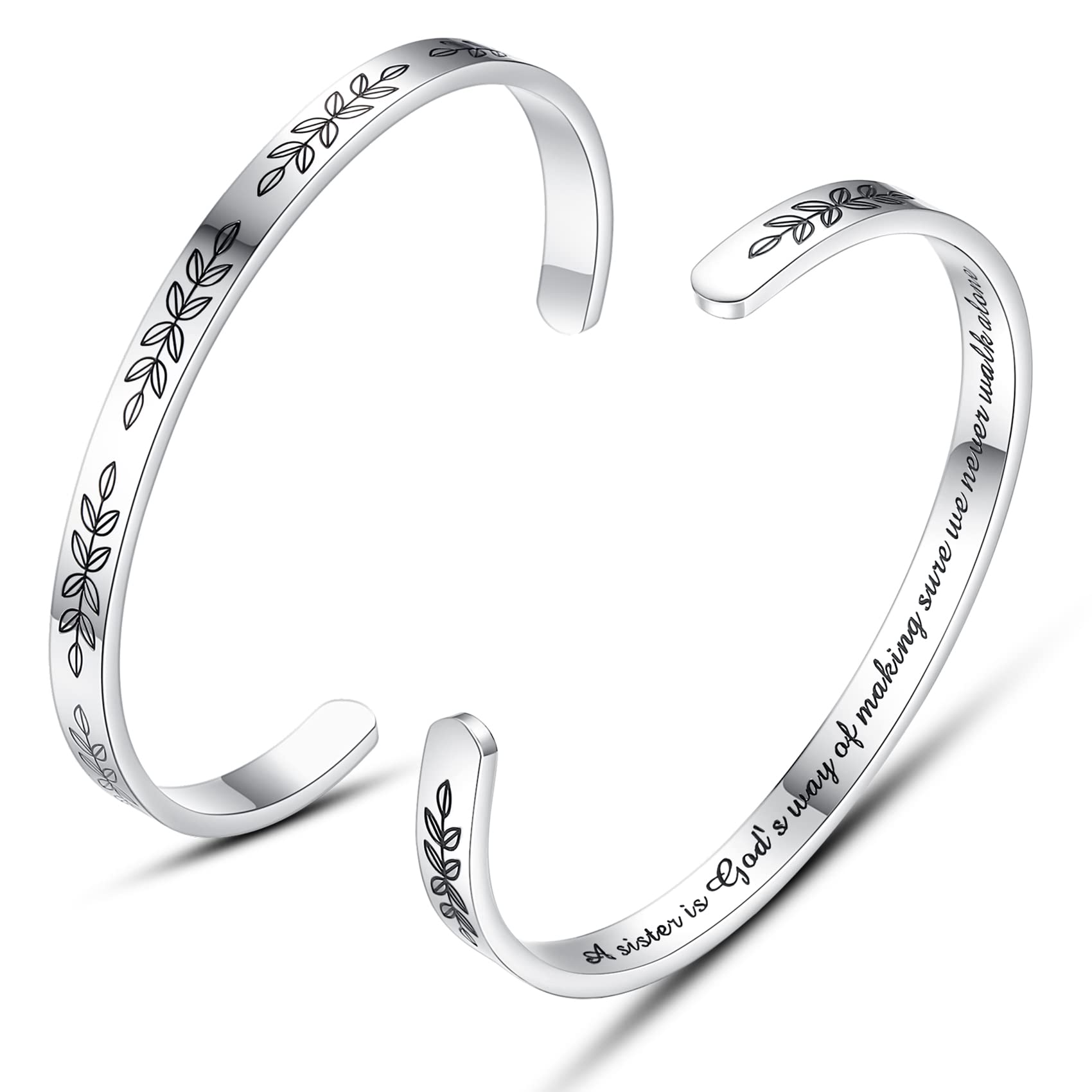 Personalized Cuff Bracelets for Women & Teen Girls - Best Friend Sister Mom Daughter Gift - Engravable Birthday Mother's Day Christmas Jewelry - Perfect for Everyday Wear & Special Occasions