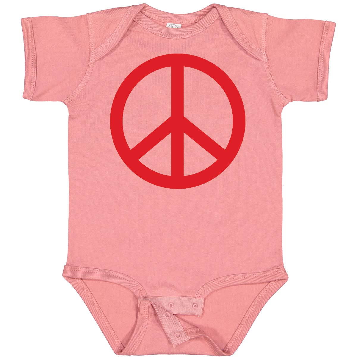 Inktastic Fun Red Peace Sign Baby Bodysuit - Soft Cotton Onesie for Newborns & Infants - Perfect for Casual Wear, Photo Shoots & Gifts