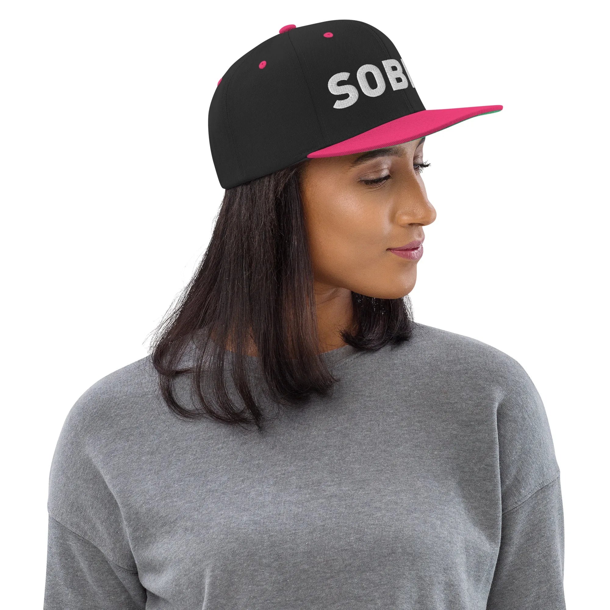 SOBER Embroidered Snapback Hat - Adjustable Dad Hat for Men & Women - Stylish Baseball Cap for Casual Wear, Sports & Outdoor Activities